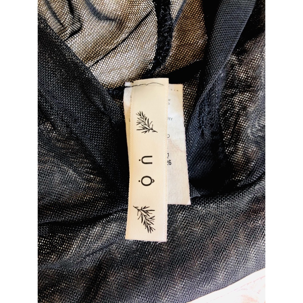 Embellished Graphic Mesh Crop Top Hoodie w/ 3D Raised Detailing. - Picture 10 of 10